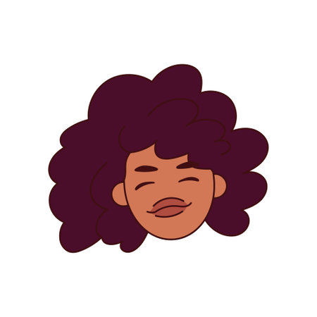 Isolated African american woman face - Vector illustrationのイラスト素材