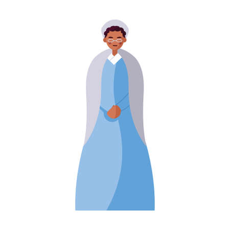 Isolated african american grandmother - Vector illustration designのイラスト素材