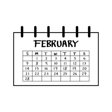 Isolated february month calendar icon - Vector illustrationのイラスト素材