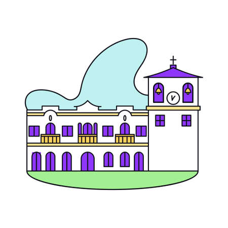 Typical Colombian church or cathedral - Vector illustrationのイラスト素材