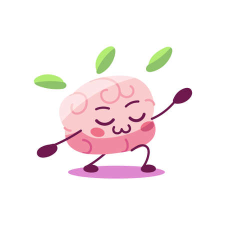 Isolated happy brain cartoon - Vector illustration designのイラスト素材