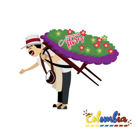 Isolated silletero man. Colombian culture - Vector illustrationのイラスト素材