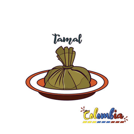 Isolated colombian tamale. Colombian culture - Vector illustrationのイラスト素材