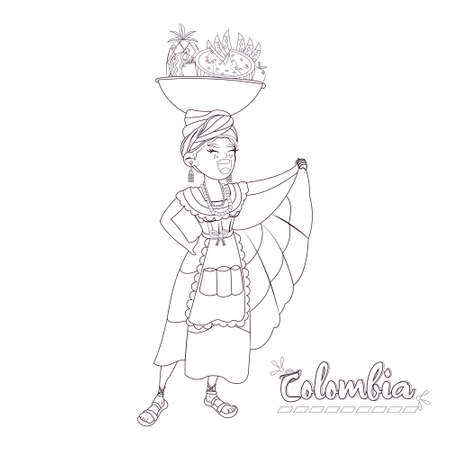 Isolated colombian palenquera Colombian culture Vector  illustrationの素材 [FY310167908661]