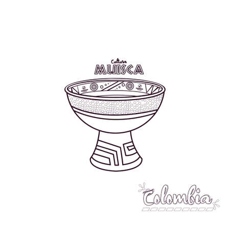 Muisca culture sculpture. Colombian culture - Vector illustrationのイラスト素材