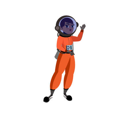 Isolated african American Astronaut Man - Vector illustration