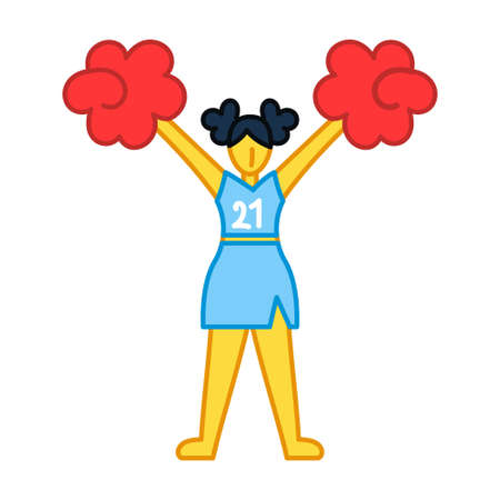 Isolated icon of a cheerleader with pompomsのイラスト素材