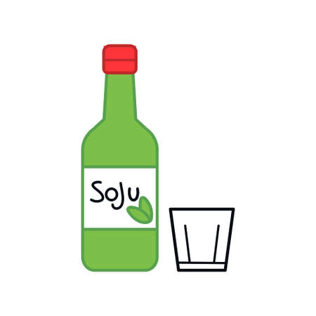 Isolated soju bottle beverage iconのイラスト素材