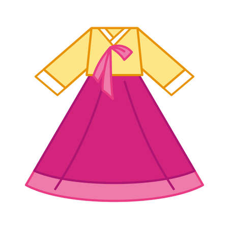 Isolated south korean traditional clothes for womenのイラスト素材