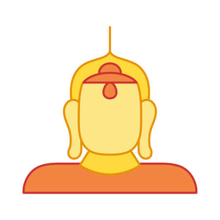 Isolated golden buda religious iconのイラスト素材