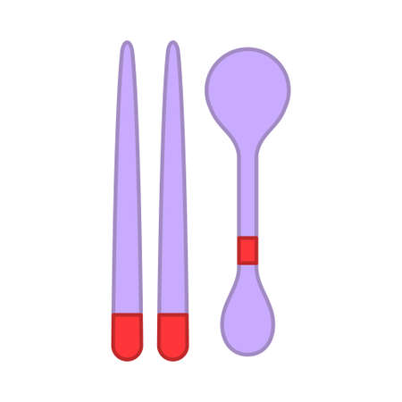 Isolated traditional silver chopstick iconのイラスト素材
