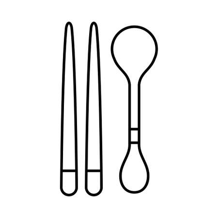 Isolated traditional silver chopstick iconのイラスト素材