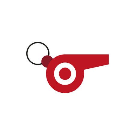 Isoalted whistle icon. Referee equipmentのイラスト素材