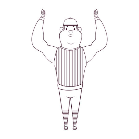 Isolated american football referee cartoonのイラスト素材