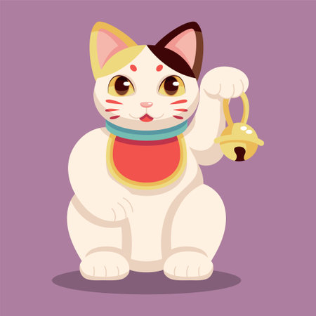 Isolated Japanese Maneki Neko Lucky catのイラスト素材