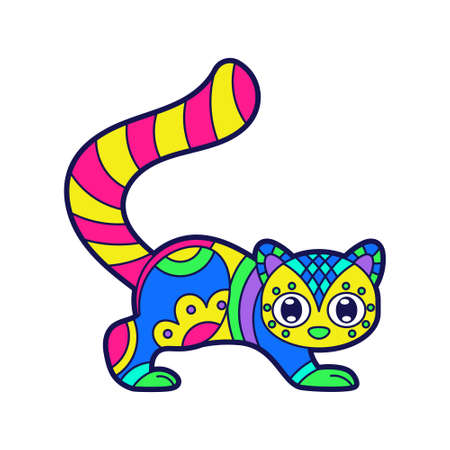 Alebrije of a cat Mexican cultureのイラスト素材