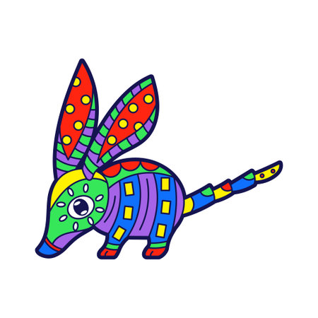 Alebrije of an armadillo Mexican cultureのイラスト素材