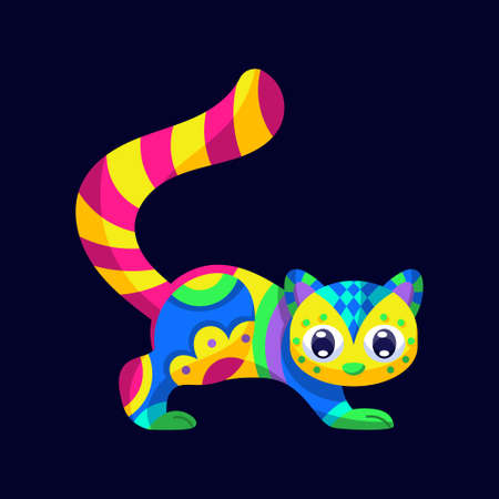 Alebrije of a cat Mexican cultureのイラスト素材