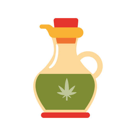 Isolated cannabis natural medicine pot iconのイラスト素材