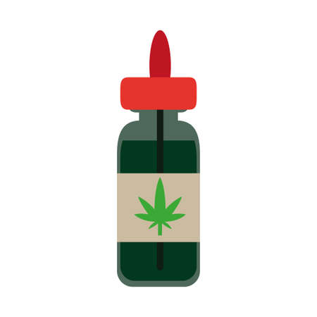 Isolated cannabis natural medicine bottle iconのイラスト素材