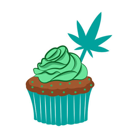Isolated cannabis happy cupcake icon