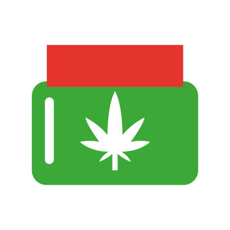 Isolated cannabis natural medicine cream bottle iconのイラスト素材