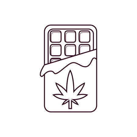 Isolated cannabis natural medicine chocolate bar iconのイラスト素材