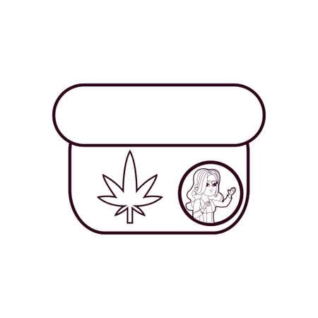 Isolated cannabis natural medicine cream bottle iconのイラスト素材