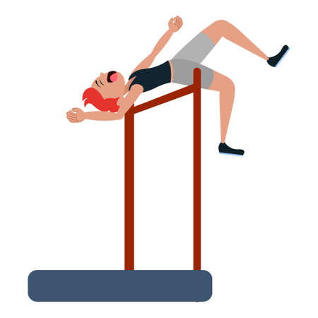 Isolated male athlete character practicing athleticのイラスト素材