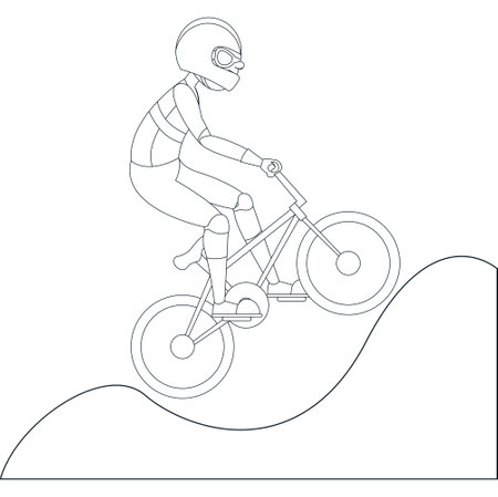 Isolated male athlete character cyclingのイラスト素材