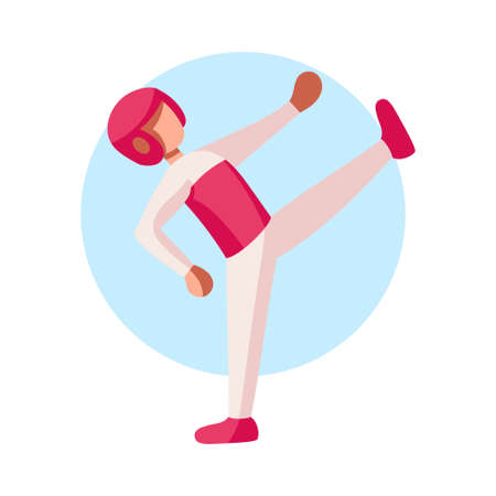 Isolated athlete character icon practicing judoのイラスト素材