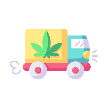Isolated cannabis transport cart Natural medicineのイラスト素材