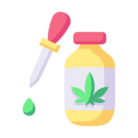Isolated cannabis natural medicine bottle iconのイラスト素材
