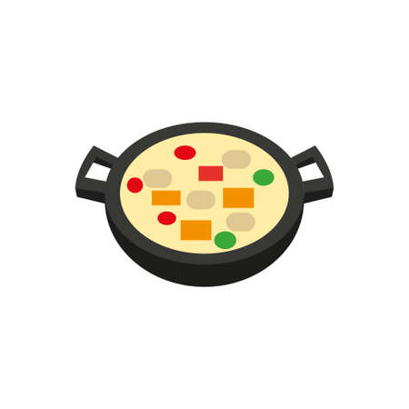 Isolated aerival view of a ramen food iconのイラスト素材