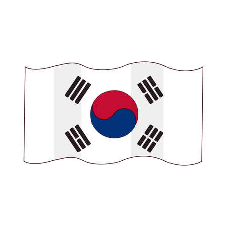 Isolated south korea flag iconのイラスト素材