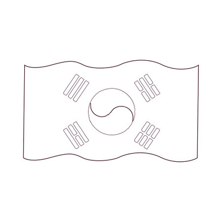 Isolated south korea flag iconのイラスト素材