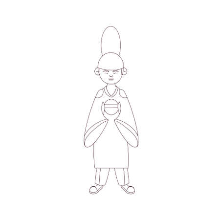 Isolated traditional south korean man with clothesのイラスト素材