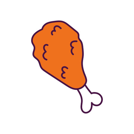 Isolated fried chicken leg icon Vector illustrationのイラスト素材