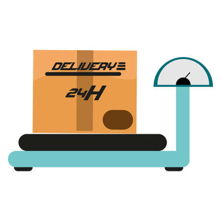 Isolated delivery package on a weight Vector illustrationのイラスト素材