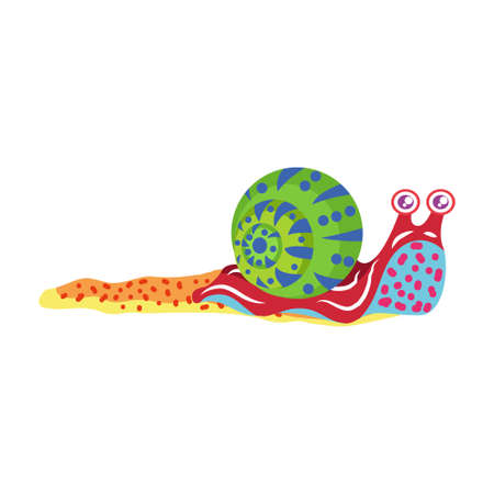 Isolated mexican snail alebrije character Vector illustrationのイラスト素材