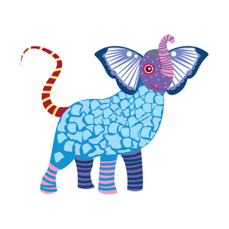 Isolated mexican elephant alebrije character Vector illustrationのイラスト素材