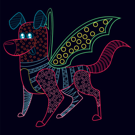 Isolated mexican dog alebrije character Vector illustrationのイラスト素材