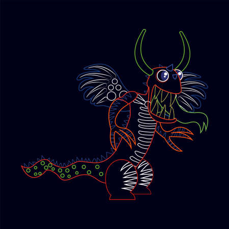 Isolated mexican dragon alebrije character Vector illustrationのイラスト素材