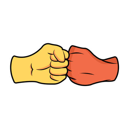 Pair of hands doing sign language Vector illustrationのイラスト素材
