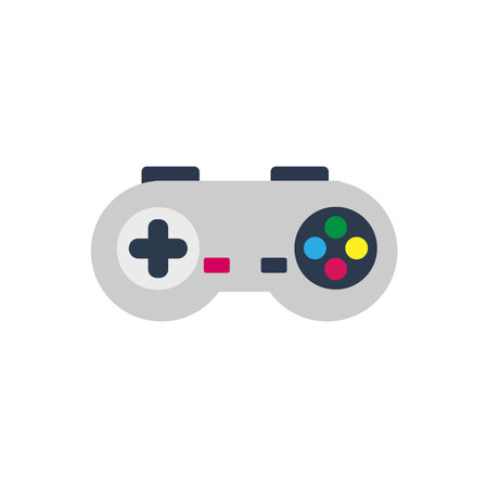 Isolated colored joystick icon with buttons Vector