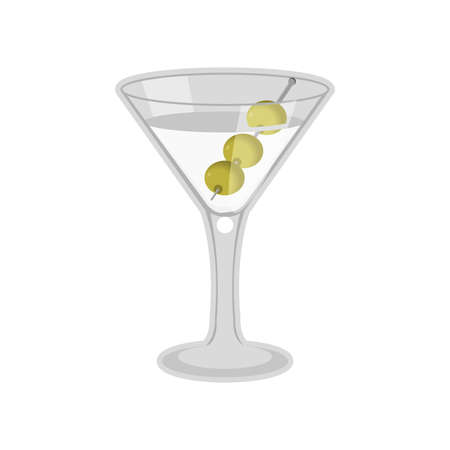Isolated tropical cocktail drink with olives on a stick Vectorのイラスト素材