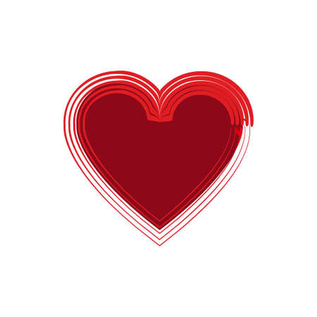 Isolated heart shape with a striped border Vectorのイラスト素材