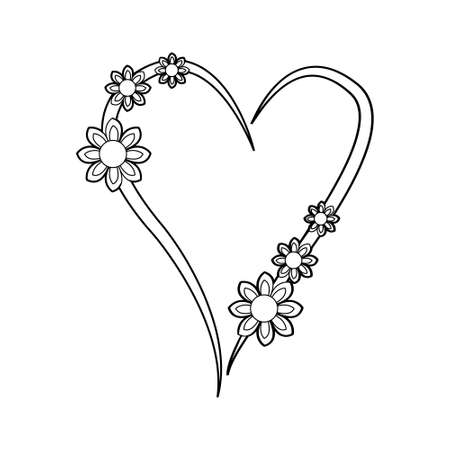 Isolated floral heart shape valentine day symbol Vectorのイラスト素材