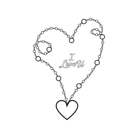 Isolated heart shape with rosary beads Vectorのイラスト素材