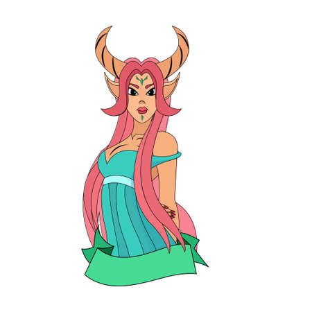 Isolated taurus female character zodiac sign Vectorのイラスト素材